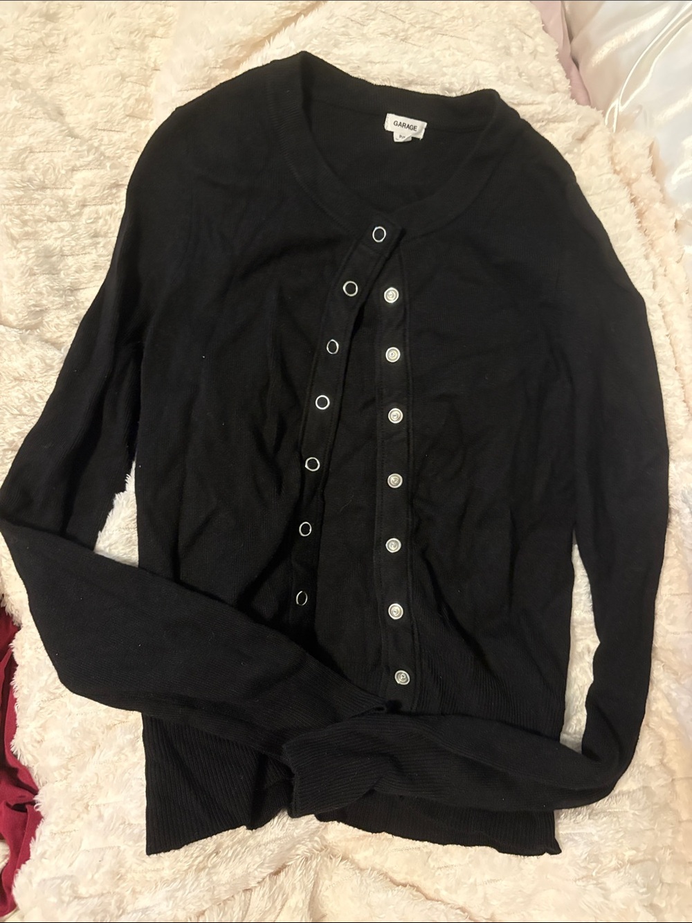 Garage Black Snap-Front Women's Cardigan